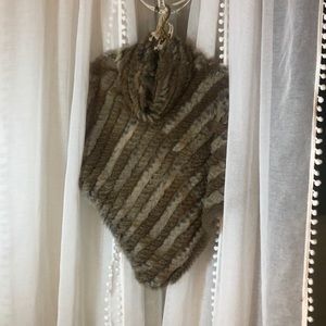 Real Fur Poncho w/infinity neck